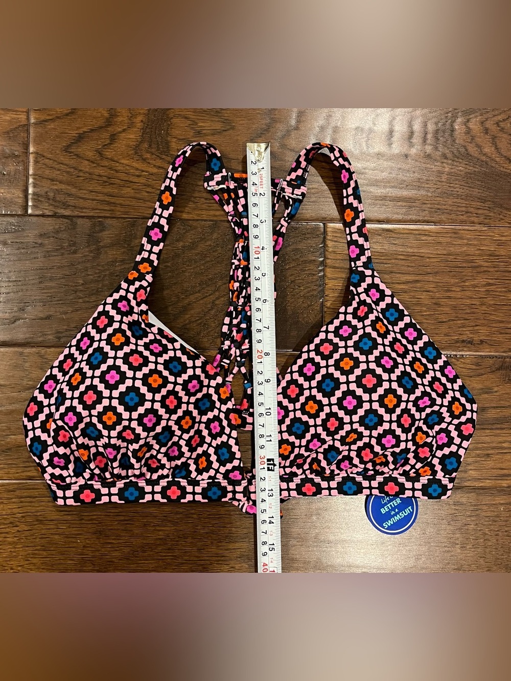 NWT Swimsuits For All Women’s 2 PIECE Pink Geometric Top 18 Bikini Bottoms 16 - Picture 7 of 12